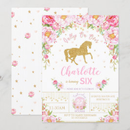 Purpurina Chica de la invitación de cumpleaños a c
