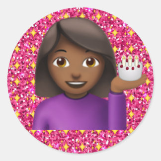 Purpurina Chica Emoji Pegatina