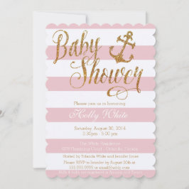 Purpurina Chica Náutico Baby Shower Invitación II
