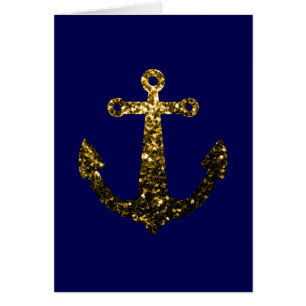Purpurina chispeante dorado Anchor azul marino