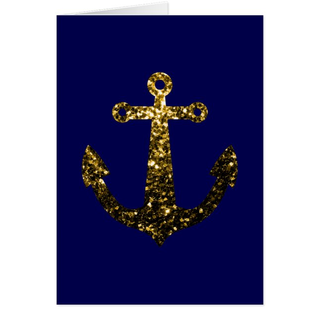 Purpurina chispeante dorado Anchor azul marino (Frente)