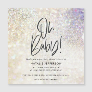 ¡Purpurina chispeante y elegante, oh bebé! fiesta 