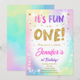Purpurina colorido Invitación de cumpleaños 1