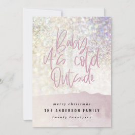 Purpurina con clase bebe su frío afuera Navidades