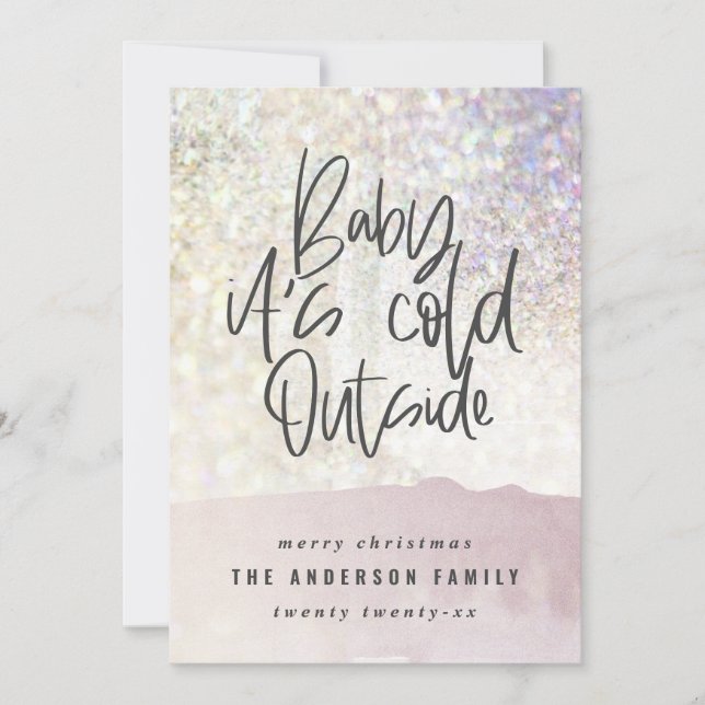 Purpurina con clase bebe su frío afuera Navidades (Anverso)