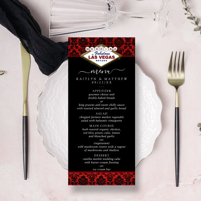 Purpurina Damask Las Vegas Boda Menú (Subido por el creador)