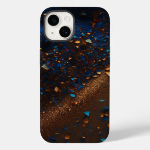 Purpurina DarkBlue SandyBrown Funda duro para iPho