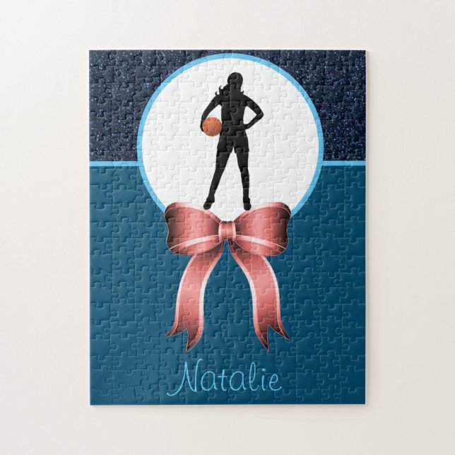 Purpurina de baloncesto y rompecabezas de Bow (Vertical)