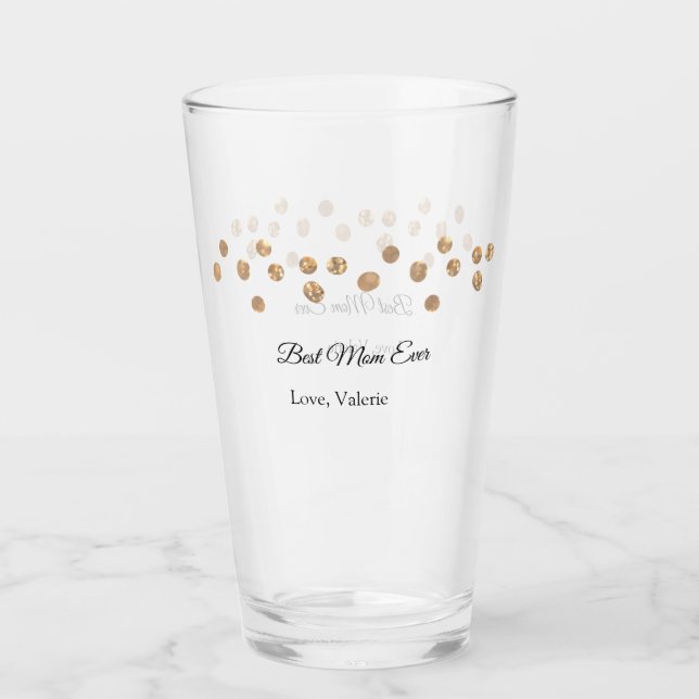 Purpurina de bolas doradas mejor mamá jamás agrega (Anverso)