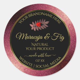 Purpurina de Borgoña Etiquetas negras de producto 