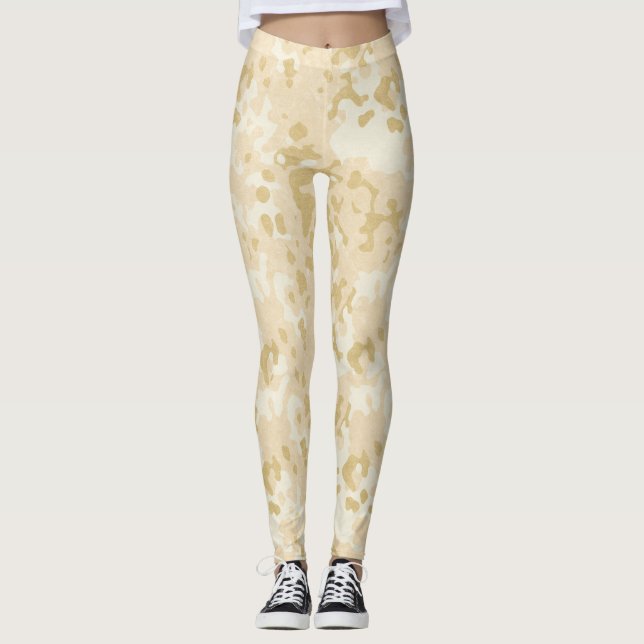 Purpurina de camuflaje dorado Leggings (Anverso)