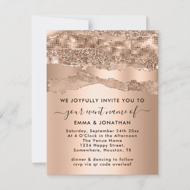 Purpurina de código QR fronteras de Rosa Rubor (Anverso)