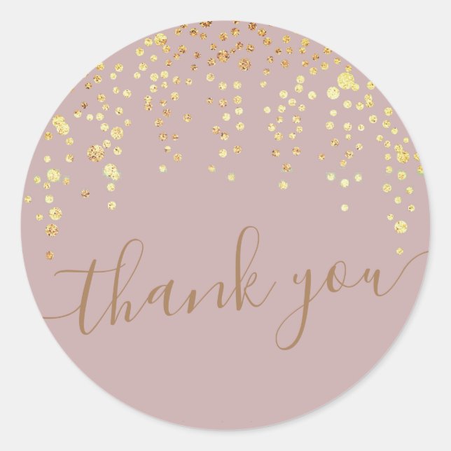 purpurina de confetti dorado gracias Pegatina (Anverso)