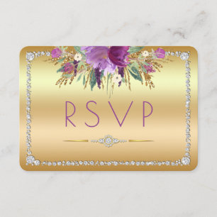 Purpurina de diamantes Flores acuáticas Gold RSVP
