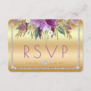 Purpurina de diamantes Flores acuáticas Gold RSVP
