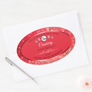 Purpurina de esparkling rojo Etiquetas de producto