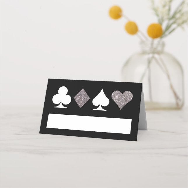Purpurina de Faux de plata tarjeta Vegas Place sob (Anverso)