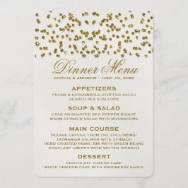 Purpurina de glamour dorado menú Boda Confetti