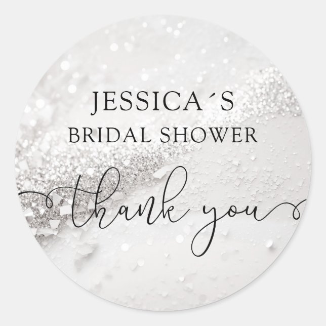 Purpurina de glamour moderno Pegatina redondo clás (Anverso)