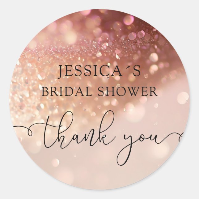 Purpurina de glamour moderno Pegatina redondo clás (Anverso)