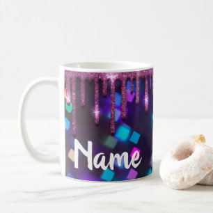 Purpurina de goteo colorido Diseño Copa de Café Mu