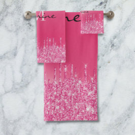 Purpurina de goteo metálico en rosa caliente monog