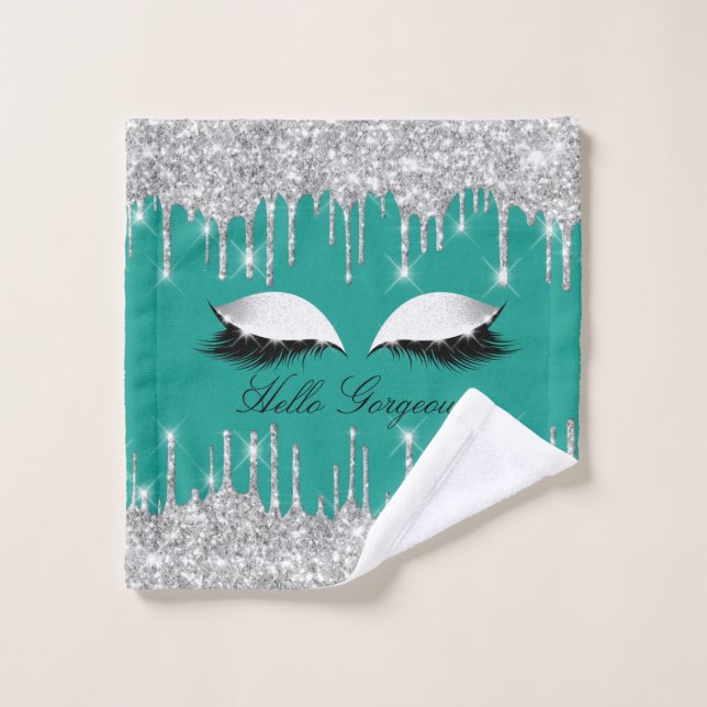Purpurina de gotitas Mint Greeen Lashes Nombre Rop (Toallita)