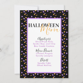 Purpurina de Halloween Menú de Cumpleaños
