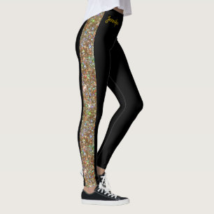 Purpurina de imitación de oro en pantalones de ba