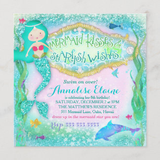Purpurina de invitación a sirena mágica GC