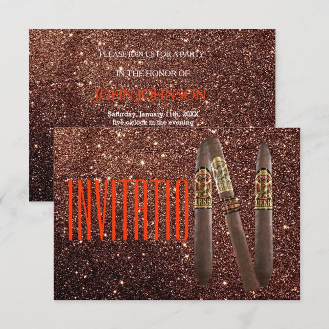 Purpurina de Invitación al Cigaro Personalizado Do (Anverso / Reverso)