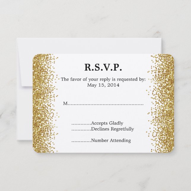 Purpurina de la Faux de Oro Boda RSVP (Anverso)