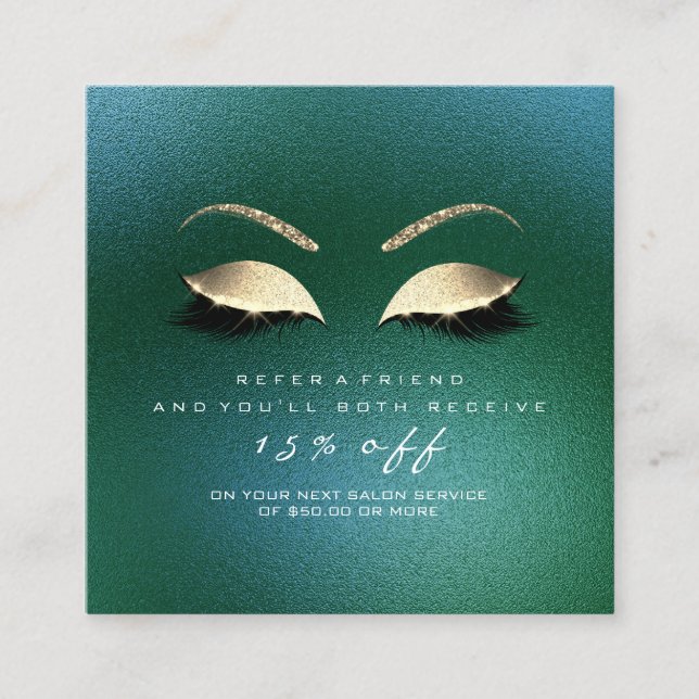 Purpurina de la tarjeta de referencia de salon con (Anverso)