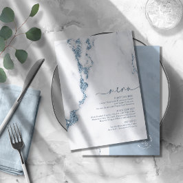 Purpurina de mármol moderno Boda Dusty Blue ID816