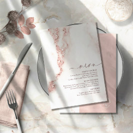 Purpurina de mármol moderno Boda Rosa Gold ID816