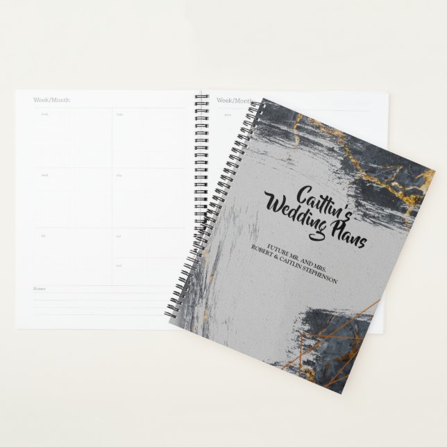 Purpurina de mármol planificador de boda geométric (Demostración)