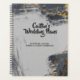 Purpurina de mármol planificador de boda geométric