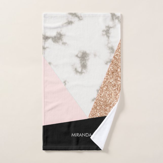 Purpurina de mármol Rosa Mosaic (Toalla de mano)