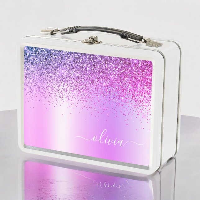 Purpurina de monograma púrpura Sparkle Girly Scrip (Subido por el creador)