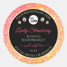 Purpurina de Naranja rosa Etiquetas de producto ne