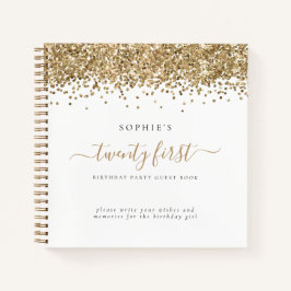 Purpurina de oro 21ª Fiesta de cumpleaños Libro de