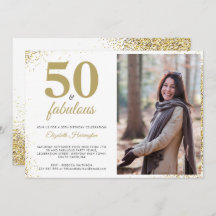 Purpurina De Oro 50 Y Fabulosa Invitación A Cumple