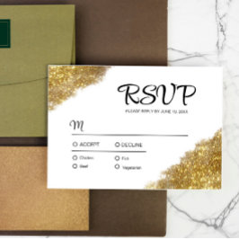 Purpurina de oro Boda compromiso RSVP