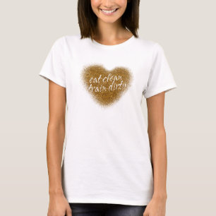 Purpurina de oro come una camiseta superior con el