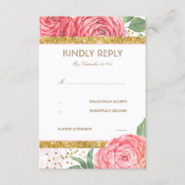 Purpurina de oro Confetti Boda Floral Rosa RSVP