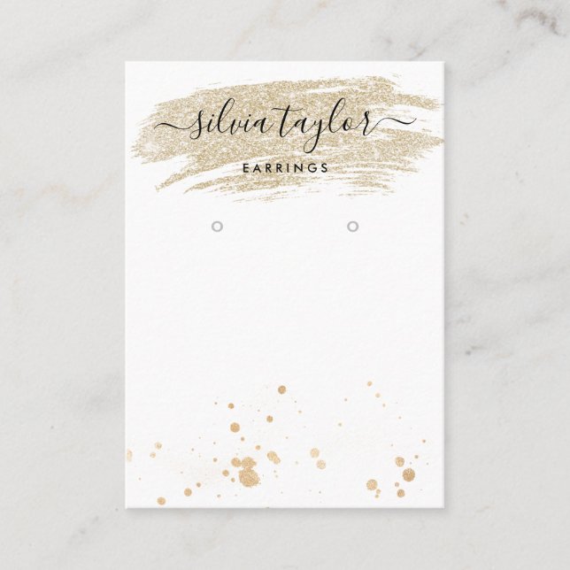 Purpurina de oro de caligrafía Tarjeta de presenta (Anverso)