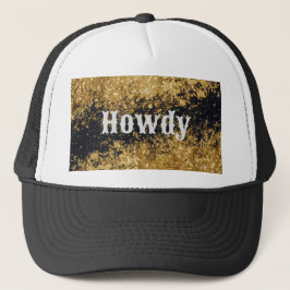Purpurina de oro de Howdy Gorra Purpurina negro