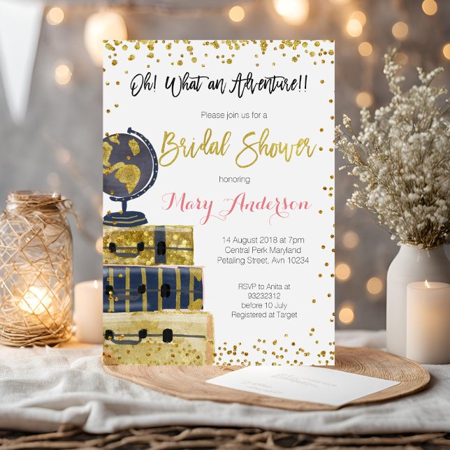 Purpurina de oro de invitación a ducha de novia de (Subido por el creador)