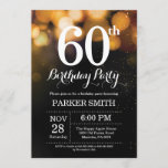 Purpurina de oro de la 60ª invitación de cumpleaño<br><div class="desc">Invitación de cumpleaños número 60 con Gold String Lights con fondo Purpurina Gold. Cumpleaños de Oro. Cumpleaños de adultos. Invitar el cumpleaños de hombres o mujeres. 13. 15. 16. 18. 20. 21. 30. 40. 50. 60. 70. 80. 90. 100. Cualquier edad. Para más personalización, haga clic en el botón "Personalizar"...</div>