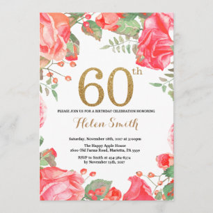 Purpurina de oro de la Invitación de Cumpleaños de